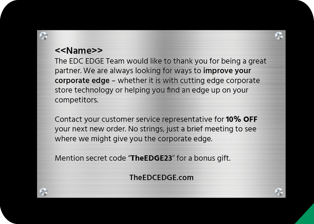 EDC EDGE Thank You Inside Bottom